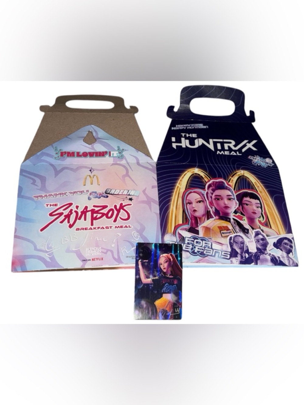 McDonald's The HUNTRX Meal Box & Collectible Holographic Card (Mira)